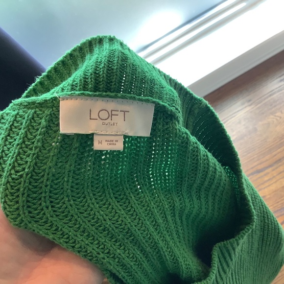 Loft Outlet Womens Kelly Green Knit Sweater Size Medium - Picture 5 of 6